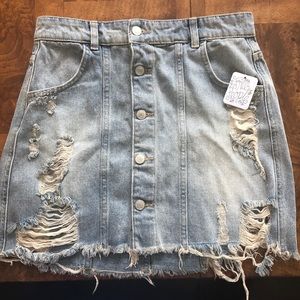 Free people denim skirt